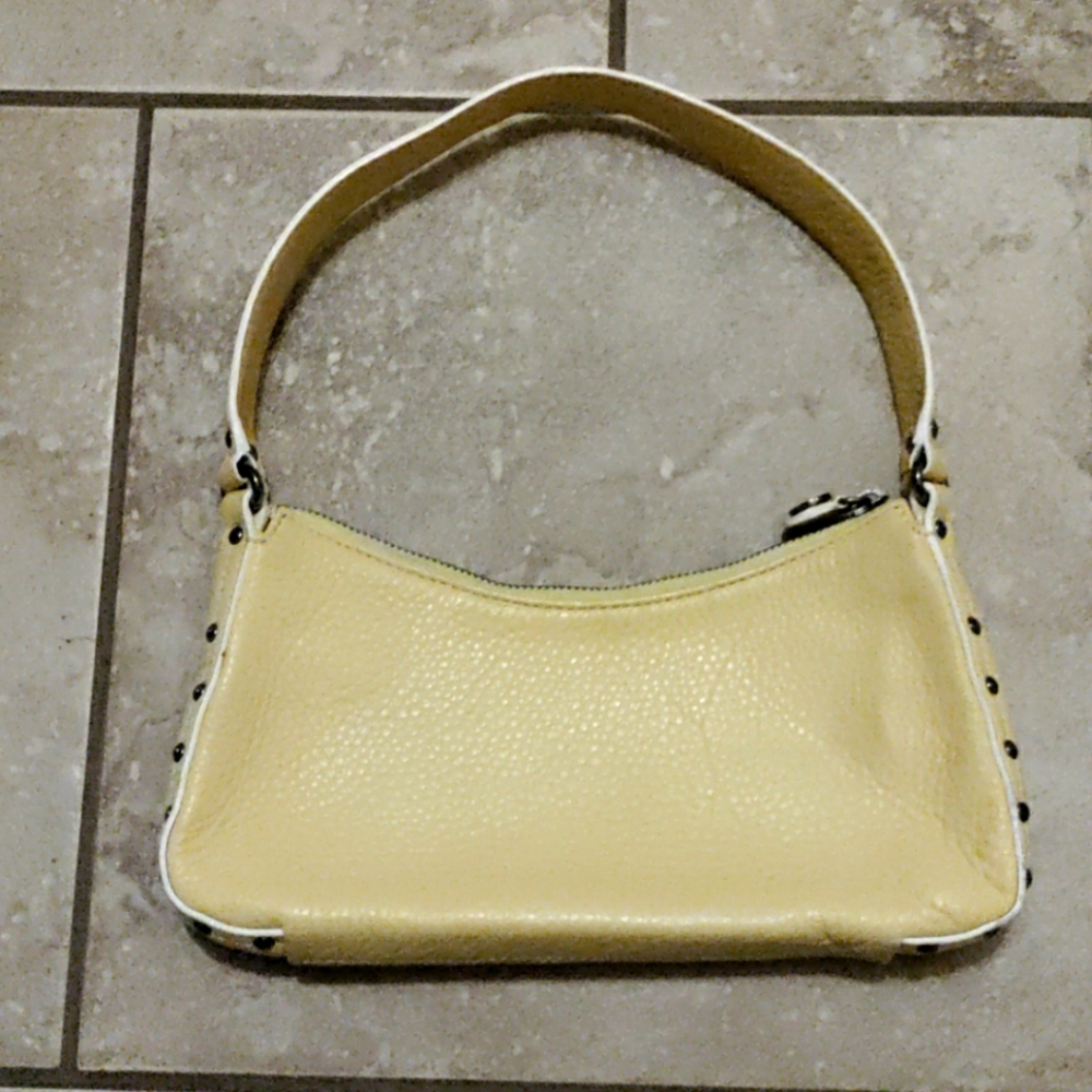 Cole Haan Village Yellow Shoulder Bag Purse Studs